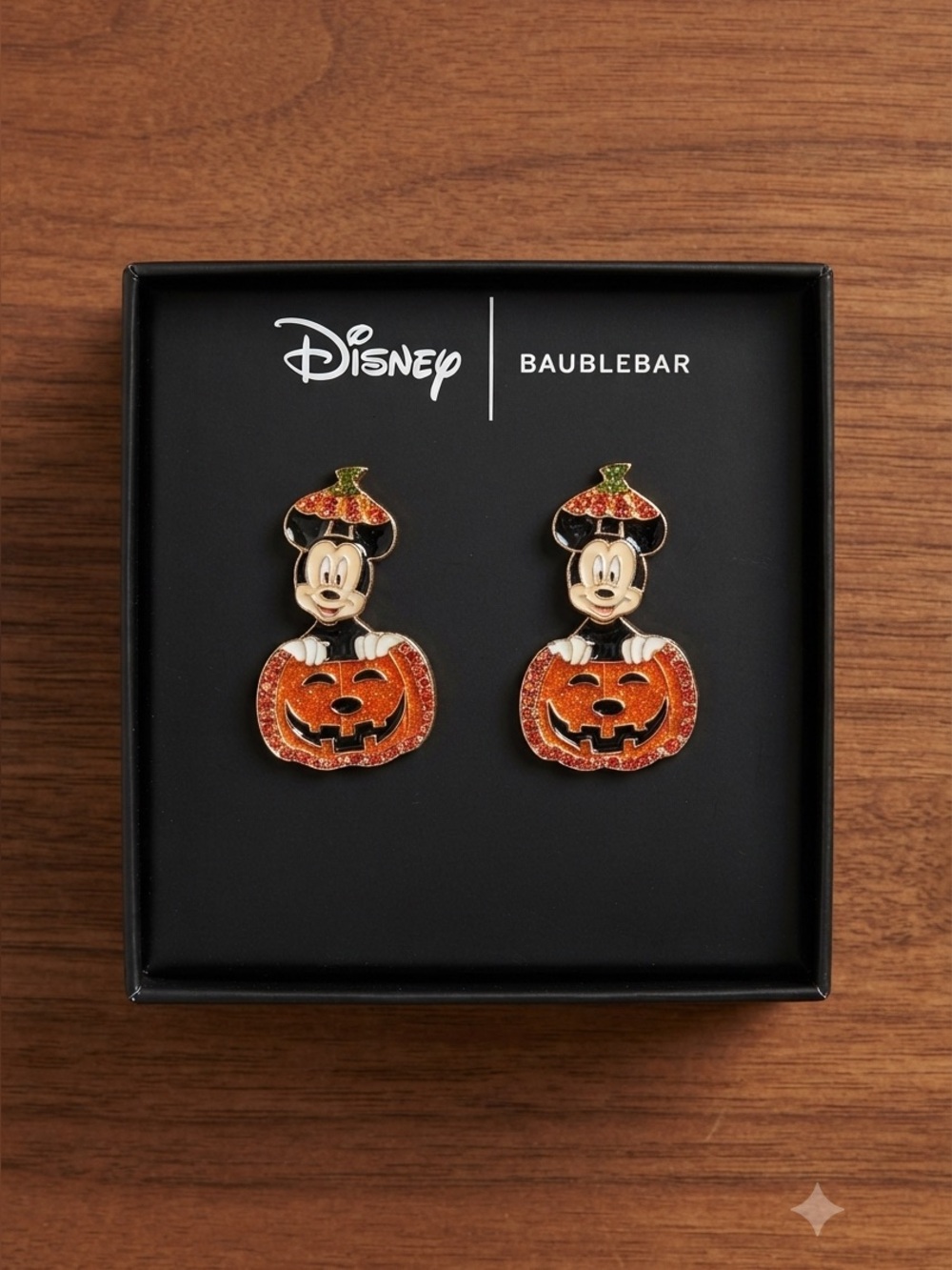 NWT Disney x BaubleBar Mickey Mouse Pumpkin Halloween Earrings NIB